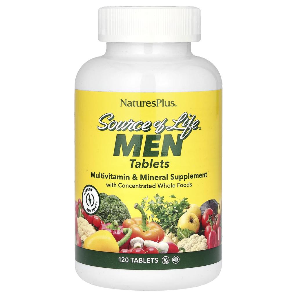 Source Of Life, Men's, Multivitamin Supplement with Whole Food Concentrates, No Iron, 120 Tablets