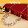 Ethnic Style Two Tone Pendant Necklace With Geometric Design For Gift Giving