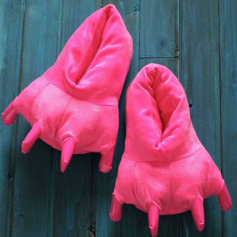 Dinosaur Claw Plush Slippers - Cozy Indoor Cotton for Couples