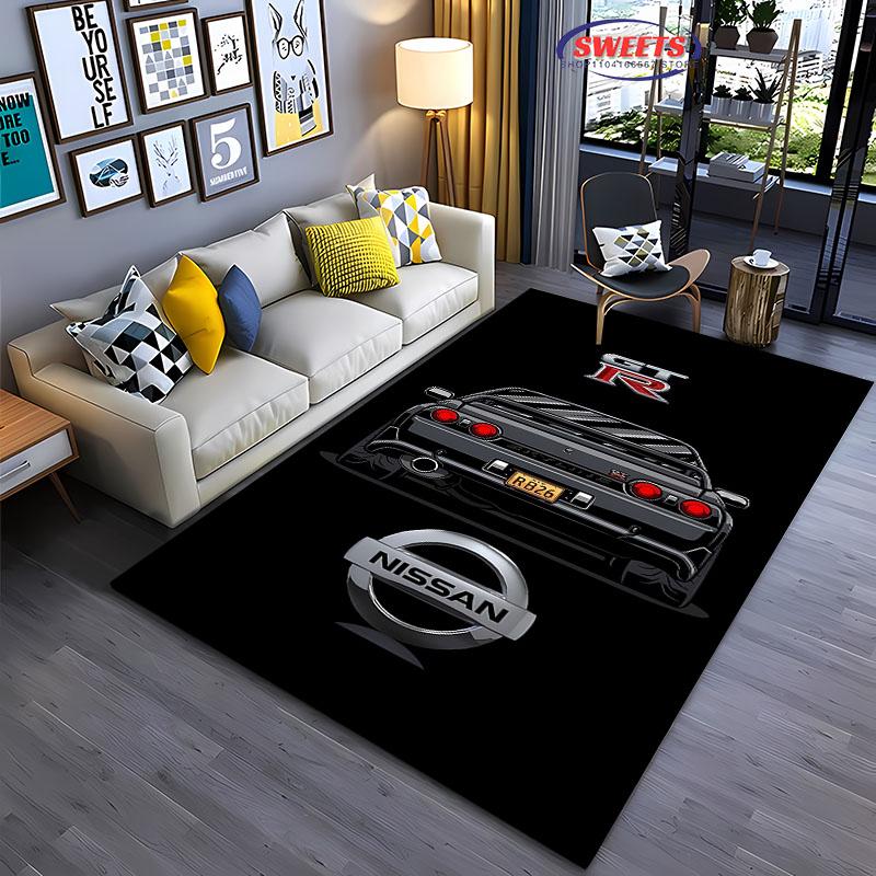 3D HD Printing Classic GTR Racing Car Area Rug,Carpet for Living Room Bedroom Sofa Doormat Decor Rug Non-slip Floor Mat Alfombra