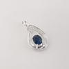 London Blue Topaz Gemstone 925 Sterling Silver Women's Jewelry Elegant Zircon Pendant 1.4" For Wedding Gift CZP-16-10