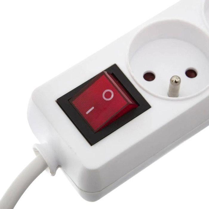 Bloc Multiprise "4 Prises" 24cm Blanc