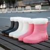 Rain shoes thick-soled non-slip women's medium tube rain boots kitchen outdoor fishing car wash waterproof medium tube glue women's shoes