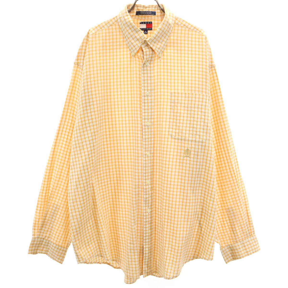 

TOMMY HILFIGER 90s Old Flag Tag check Long sleeve Button down shirt XL Men s Used