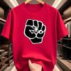 Unity Fist Graphic T Shirt Minimalist Raised Fist Print Hip Hop Streetwear Unisex Loose Casual Short Sleeve Tops