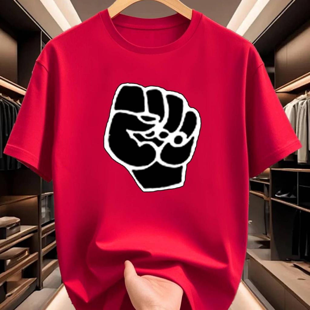 Unity Fist Graphic T Shirt Minimalist Raised Fist Print Hip Hop Streetwear Unisex Loose Casual Short Sleeve Tops