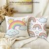 1/4pcs Cute Rainbow Cloud Throw Pillow Covers Kawaii Pastel Sky Home Decor Cushion Cases for Kids Bedroom Living Room