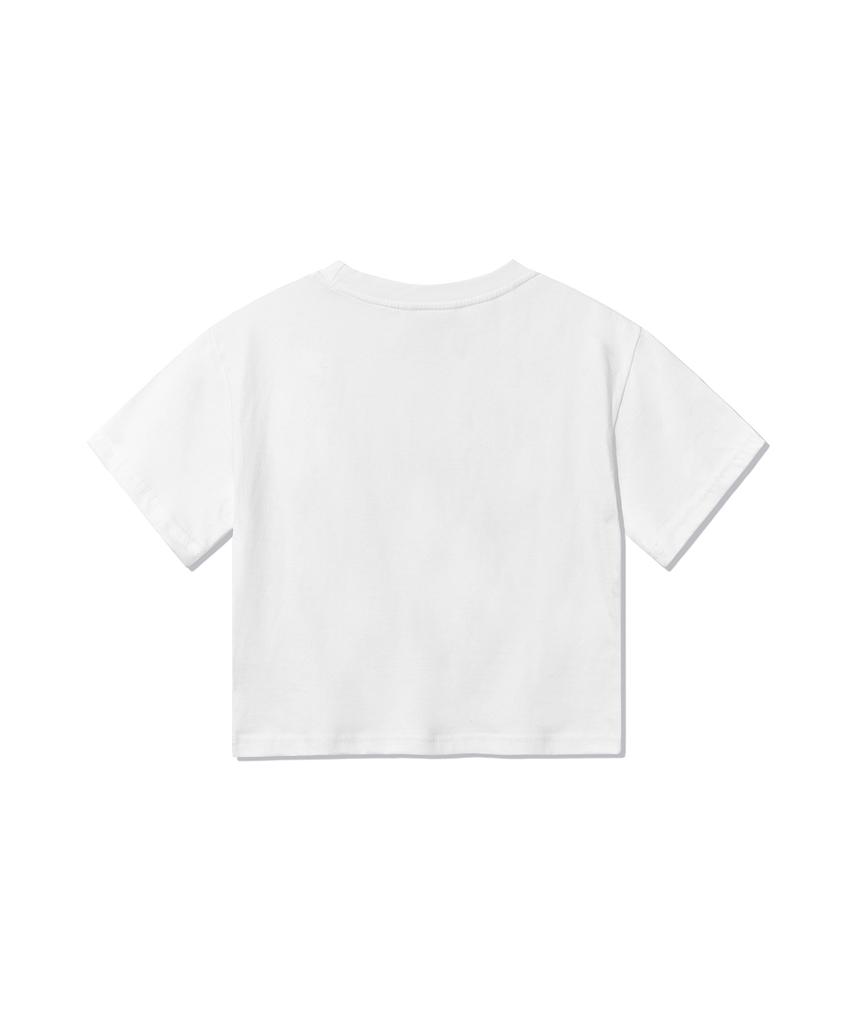 Bajal Vz 3D Logo Crop Short Sleeve T-Shirt White