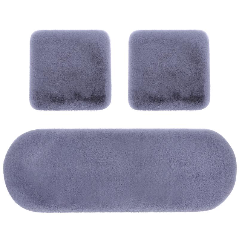 2024 Winter Faux Rabbit Fur Car Seat Cushion Set - Three-Piece Backless