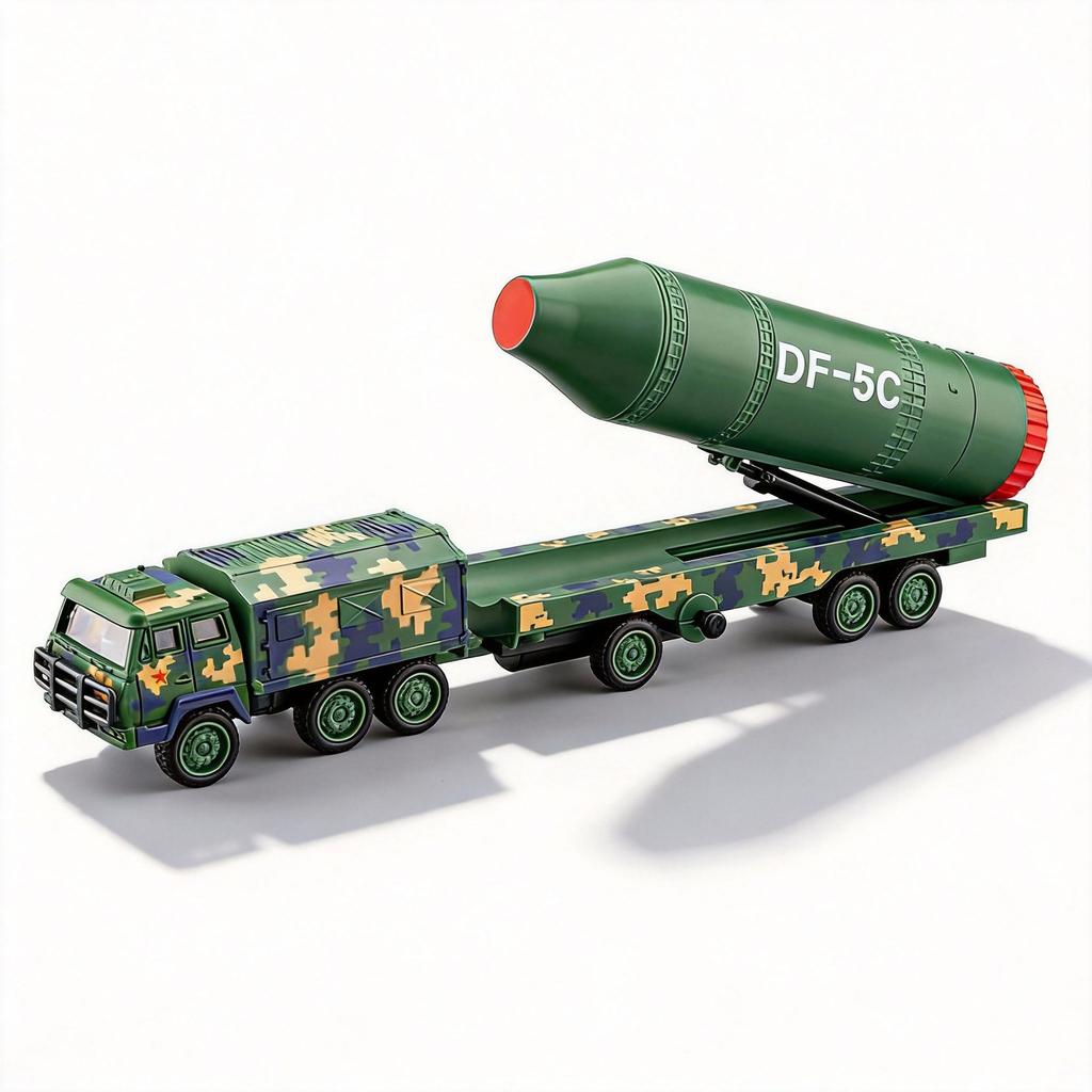 Df-5c Alloy Diecast Missile Launch Vehicle Simulation Military Model Launcher Cars Wheel Sliding & Sound Collectible