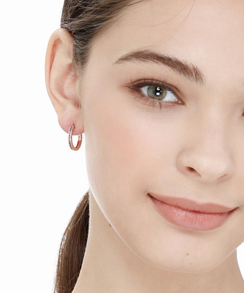 Ellejewelry Basic 14K Gf One-Touch Ring Earrings Elgpee230