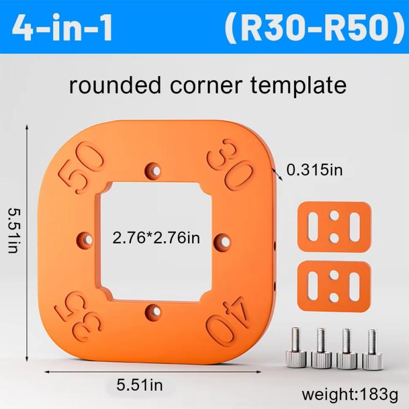 Szablony promienia naroża frezarki do obróbki drewna R10 do R50 Frezowanie zakrzywionych narożników Frezowanie okrągłe radianowe Twardość ABS Narzędzie