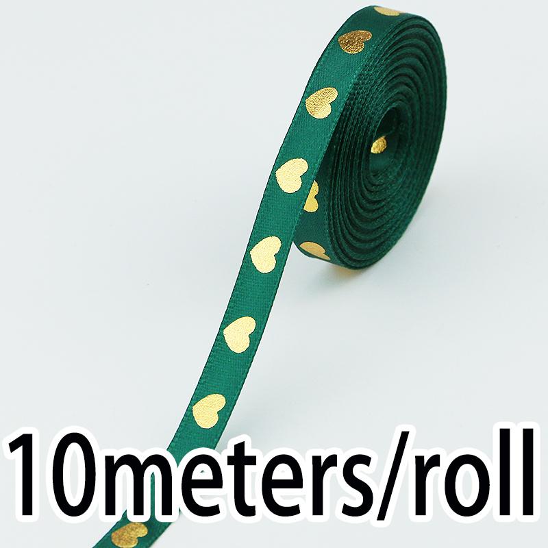 (10 Meter/Rolle)1cm Heißprägung Pfirsichherz Band Liebesbänder Valentinstagsverpackung Handgemacht DIY Geschenkverpackung Dekoration