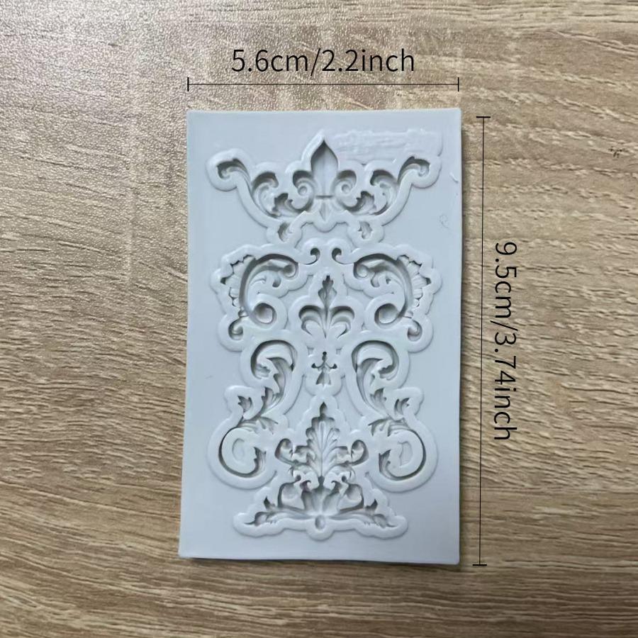 

1 шт. Ретро дизайн с цветами Случайная силиконовая форма, Форма для литья смолы, Подходит для полимерной глины, DIY поделок, Мыловарения, Изготовления свечей, Прочная светло-серый