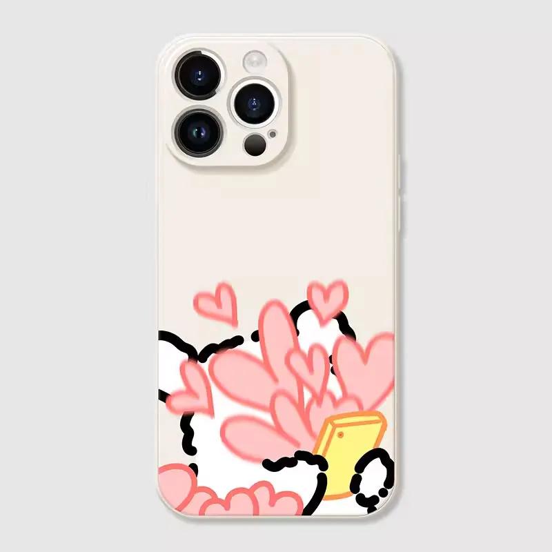 Funny Animal Dog Couple Phone Case for IPhone 16 15 Pro Max 13 12 11 XS MAX X 7 8 14Plus SE2 Shockproof Lovers Cover Fundas Skin