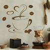 Creative Cartoon Coffee Cup Wall Stickers, Removable Self-Adhesive for Bedroom Living Room Background Decor