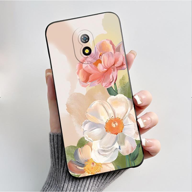 Coque de téléphone imprimée pour Itel A16 / A16PLUS / A23 / ITEL Alpha Lite Funda Coque Souple en Silicone Noir Coque Fleurie Mignonne Capa