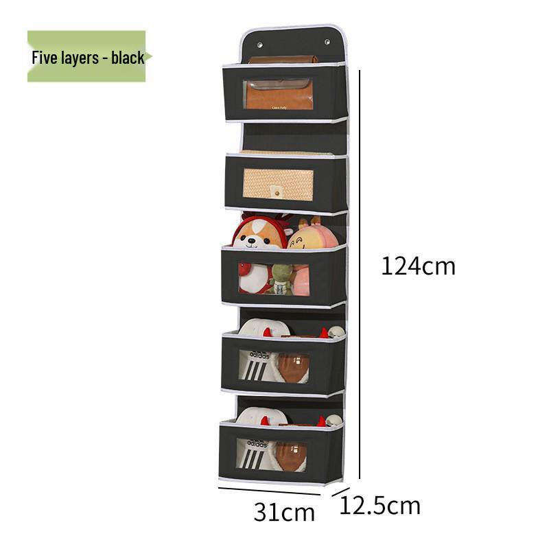 Wall-Mounted Fabric Hanging Organizer with Pockets - Essential Over-the-Door Storage for Dorms and Homes