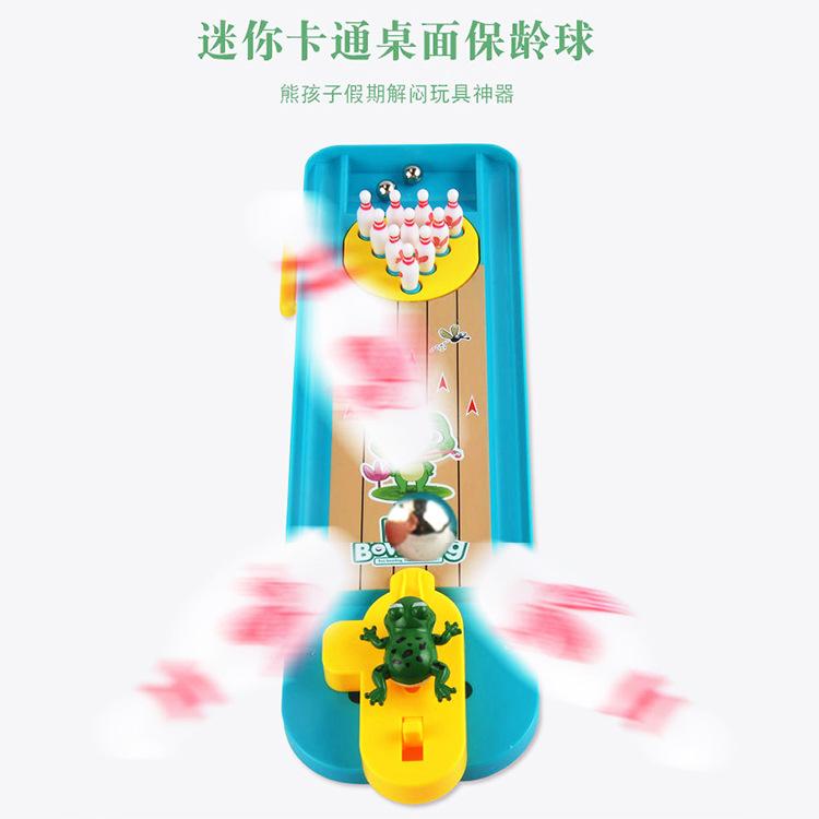 Board Games, Intellectual Toys, Children'S Bowling, Frog Catapult Ball Toys, Mini, Tabletop Shooting Games