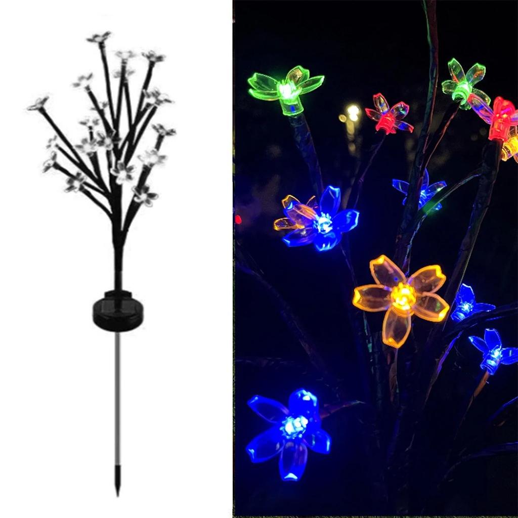 Solar Cherry Blossom Ground Lamp Waterproof Light Led Lights Garden For Garden Outdoor Flower Courtyard Lighting Pathway Powered