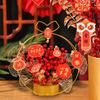 Flower Basket Ornament Artificial Potted for Cabinet Shelf Restaurant