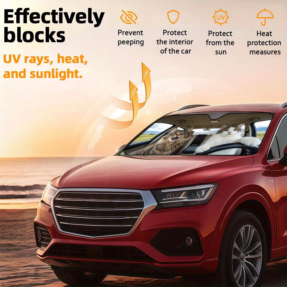 1Pcs German Shepherd Pattern Windshield Sunshade UV Rays Heat Blocker Keeps Vehicle Cool Unique Design Fit Sedans SUVs Trucks