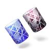 Takumibifu Dinner Luxe Kiriko Pair Glass Cup Rock Glass 70xH90mm 210cc Ranbori Komon Blue & Purple