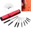 9Pcs High Hardness Steel Roll Pin Punch Set Carrying Case Professional Grade Hollow End Punch Hand Tool Pin Removing Tool