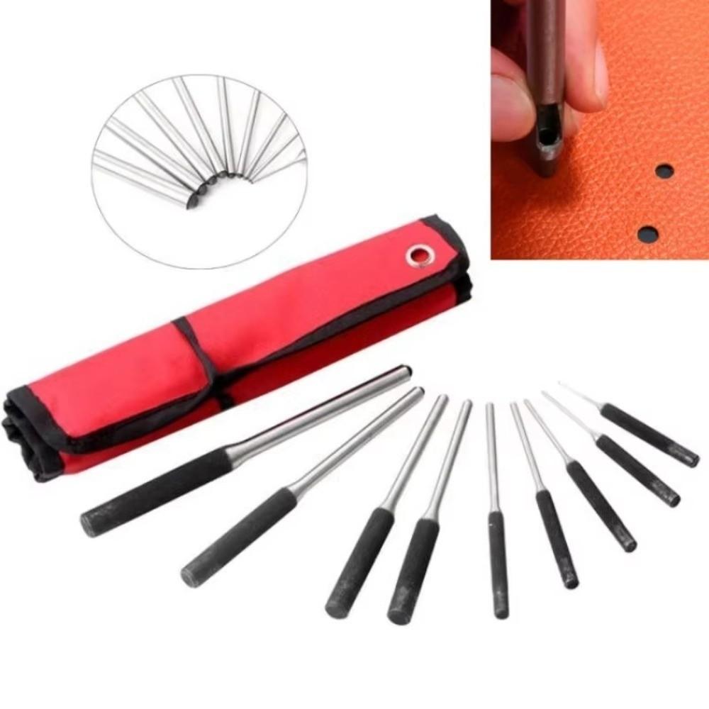 9Pcs High Hardness Steel Roll Pin Punch Set Carrying Case Professional Grade Hollow End Punch Hand Tool Pin Removing Tool