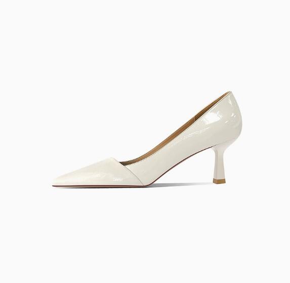 Genuine Leather Women Heels Luxury Brand Pumps Pointed Toe Shallow Office High Heels Fashion Elegant Party Ladies Wedding Shoes