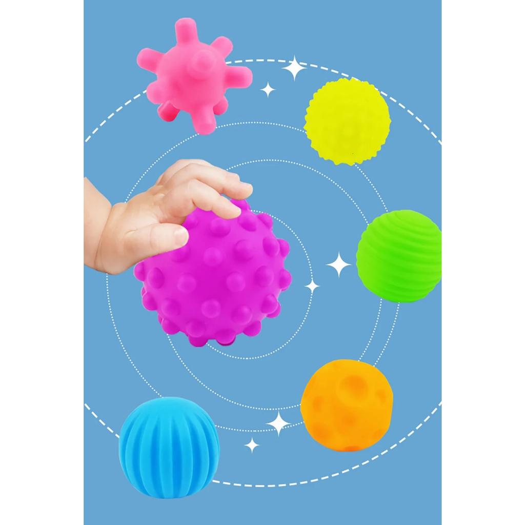 6Pcs Textured Multi Ball Set Develop Tactile Senses Toy Baby Touch Hand Ball Toys Training Ball Massage Soft Balls Kids Gifts