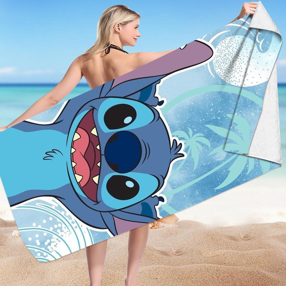 Stitch Zai Animation Beach Towel Microfiber Double-Sided Fleece Beach Towel Bath Towel Variety Square Towel Beach Towel
