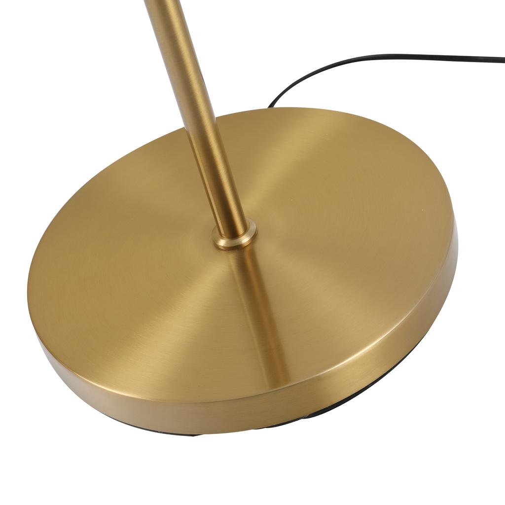 Living Room Floor Lamp with 2-Piece Glass Lampshade, Floor Lamp Standing Lamp with 2 E27 Sockets for Living Room Bedroom, Excl. Light Bulb