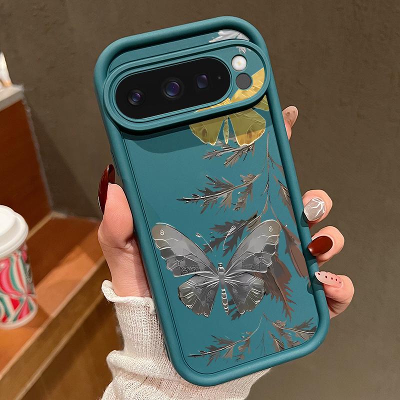Custodia in Silicone con Motivo a Foglie di Farfalla Per Google Pixel 10 9 Pro XL 9A 8A 7 8 Pro 7A Custodia Morbida Antiurto Per Pixel 9 Pro