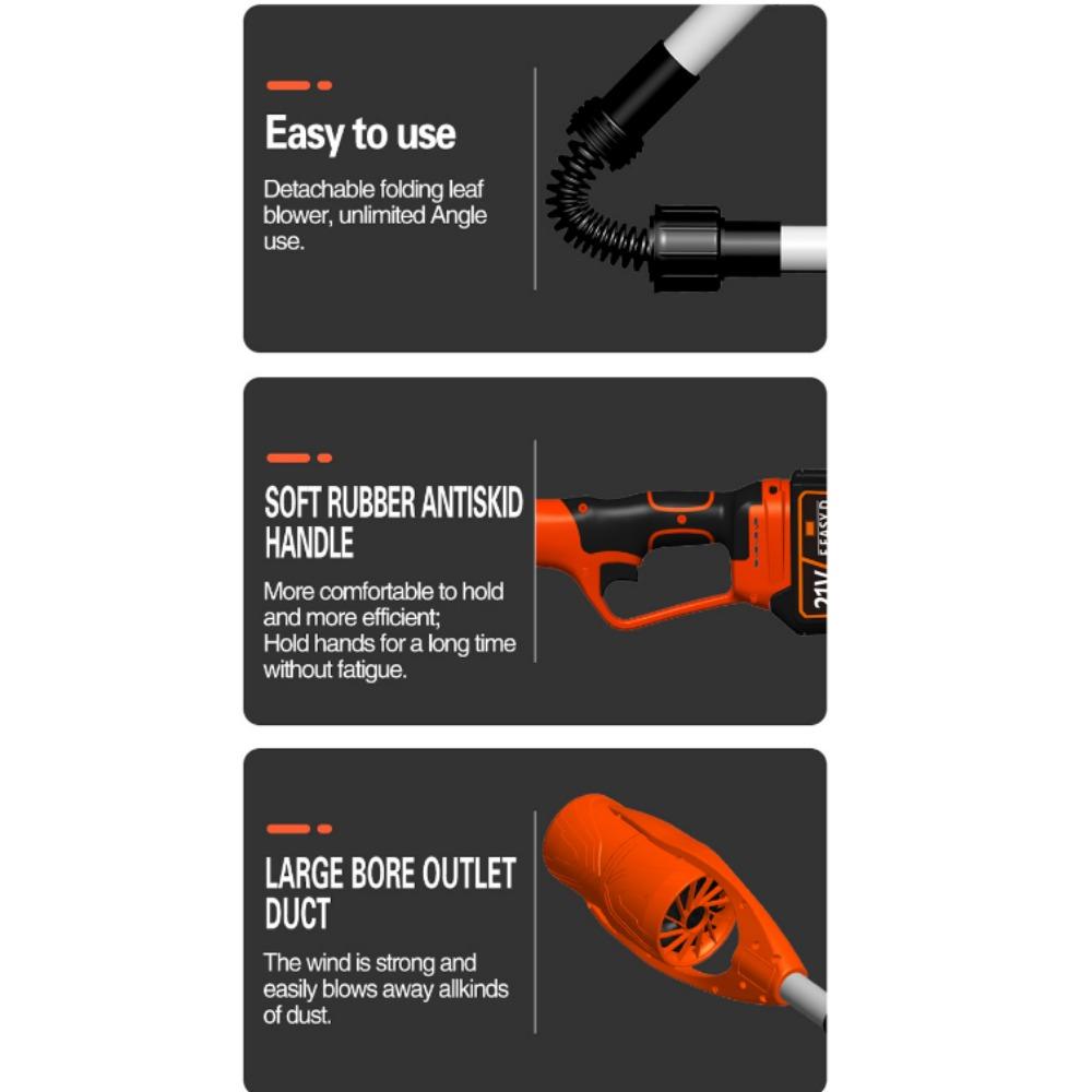Rechargeable Cordless Lithium-Ion Blower – Foldable, High-Power Electric Tool for Leaf Blowing, Snow Clearing, and Dust Removal