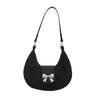 Bow Temperament Simple Shoulder Bag High Value Versatile Winter Armpit Bag