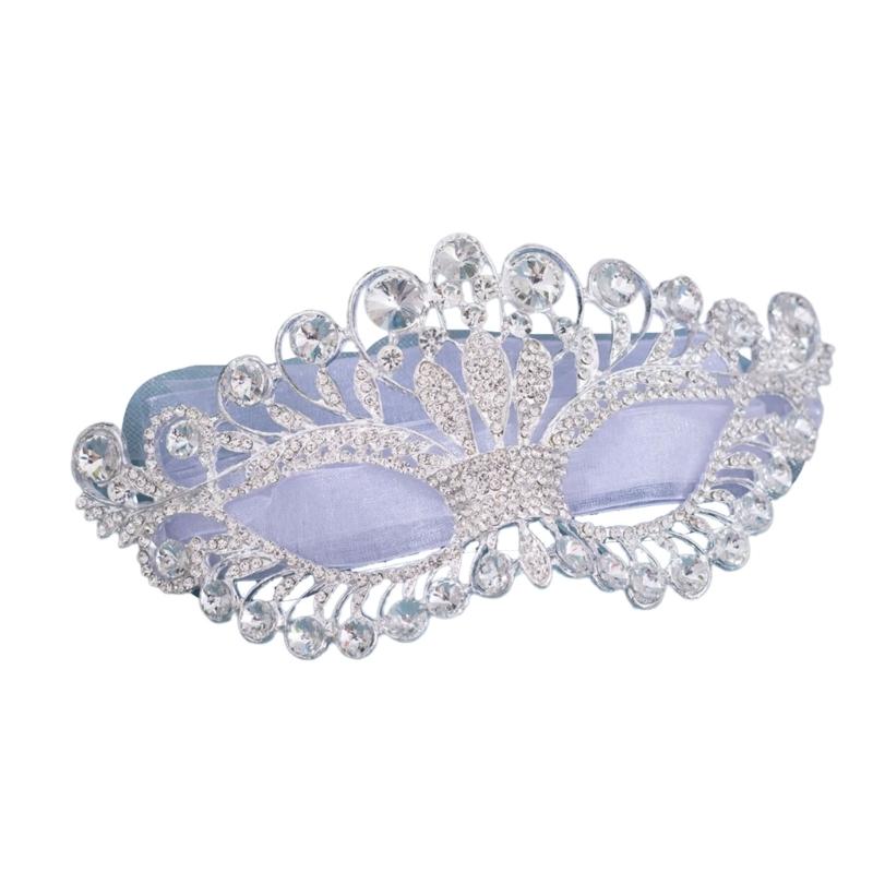 

Masquerade Mask Rhinestones Eye Mask Masquerade Eye Mask Halloween Party Eyewears For Women Masquerade Wedding Party серебряный