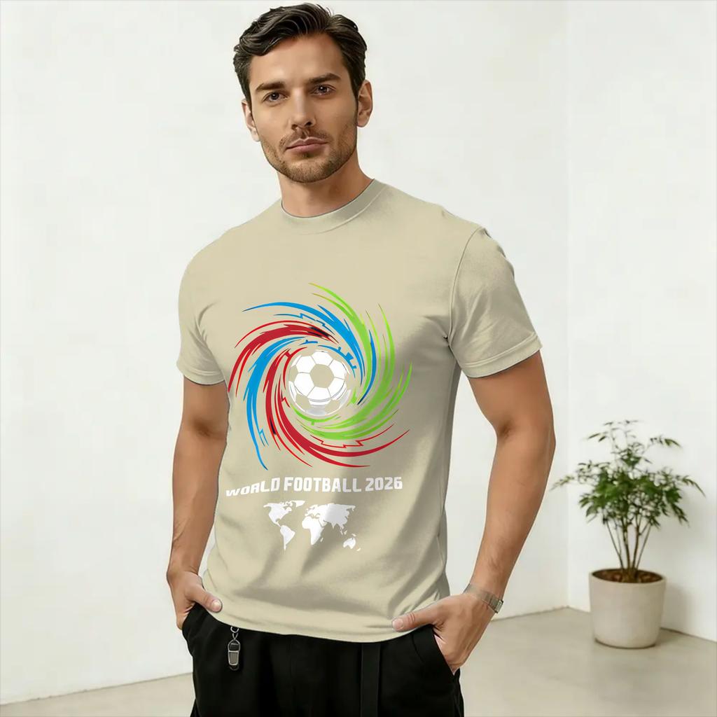 Unisexs TShirts Soccer Football WM 2026 Amazing Pure Cotton Tee Shirt Short Sleeve T Shirts Round Collar Tops Plus Size