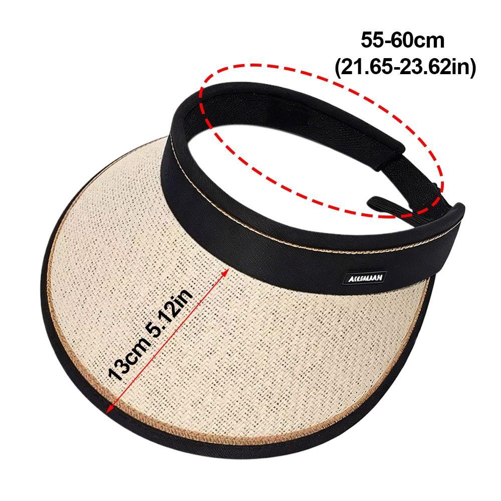 Plaited Design Foldable Bucket Hat Woven Straw Straw Hat Visor Design Beach Hat  Sun Protection