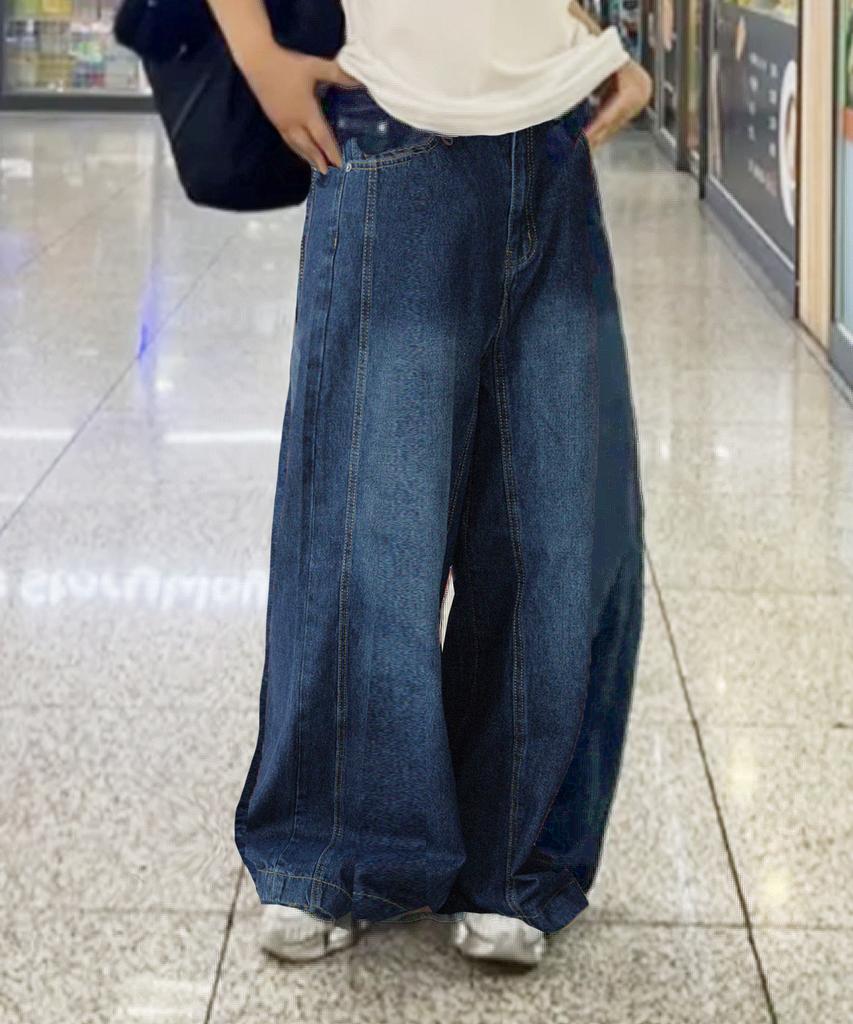 NUBINDA Indigo Cut-Out Wide Denim [Blue]