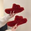 Korean Version of Fluffy Cotton Slippers Women's 2025 Autumn and Winter New Outer Wear Versatile Temperament Shoes High-end Versatile Slippers