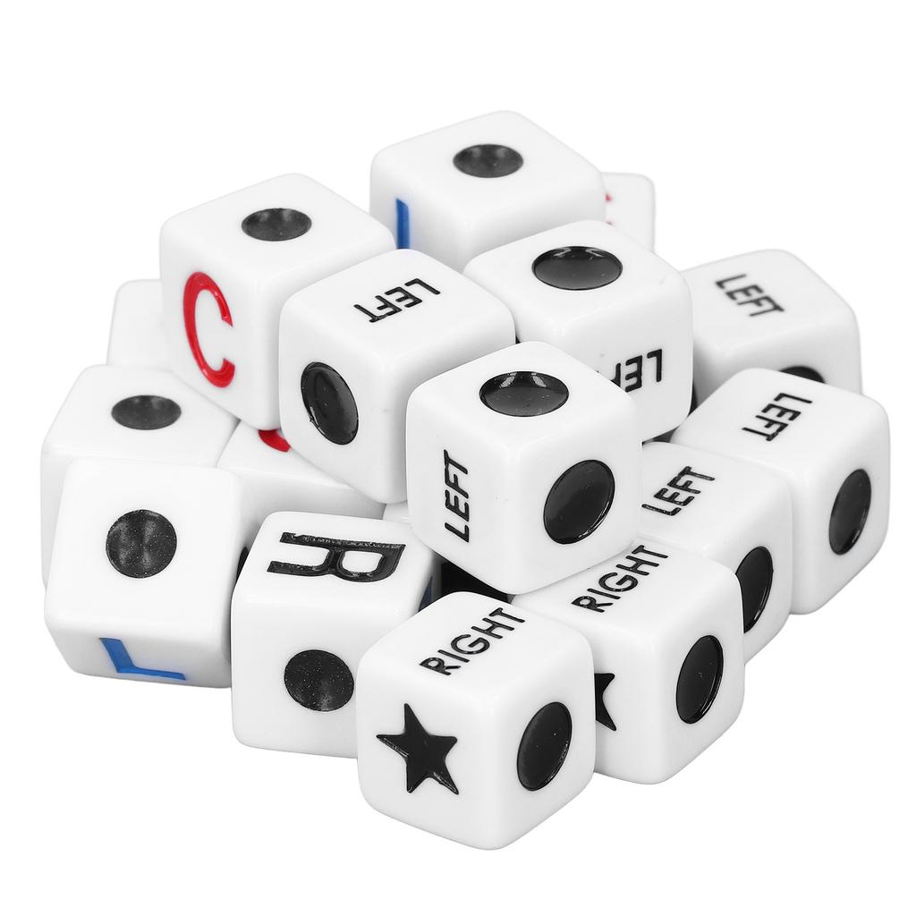 20pcs Left Right Center Dice Plastic Funny Portable Interactive Playing Game Dice for Party Travel