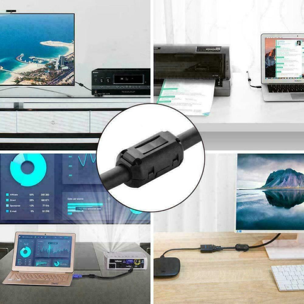 Anti-interference Choke Coil EMI RFI Noise Black Filter Clip Snap  3.5/5/7/9/13mm Cable Connector