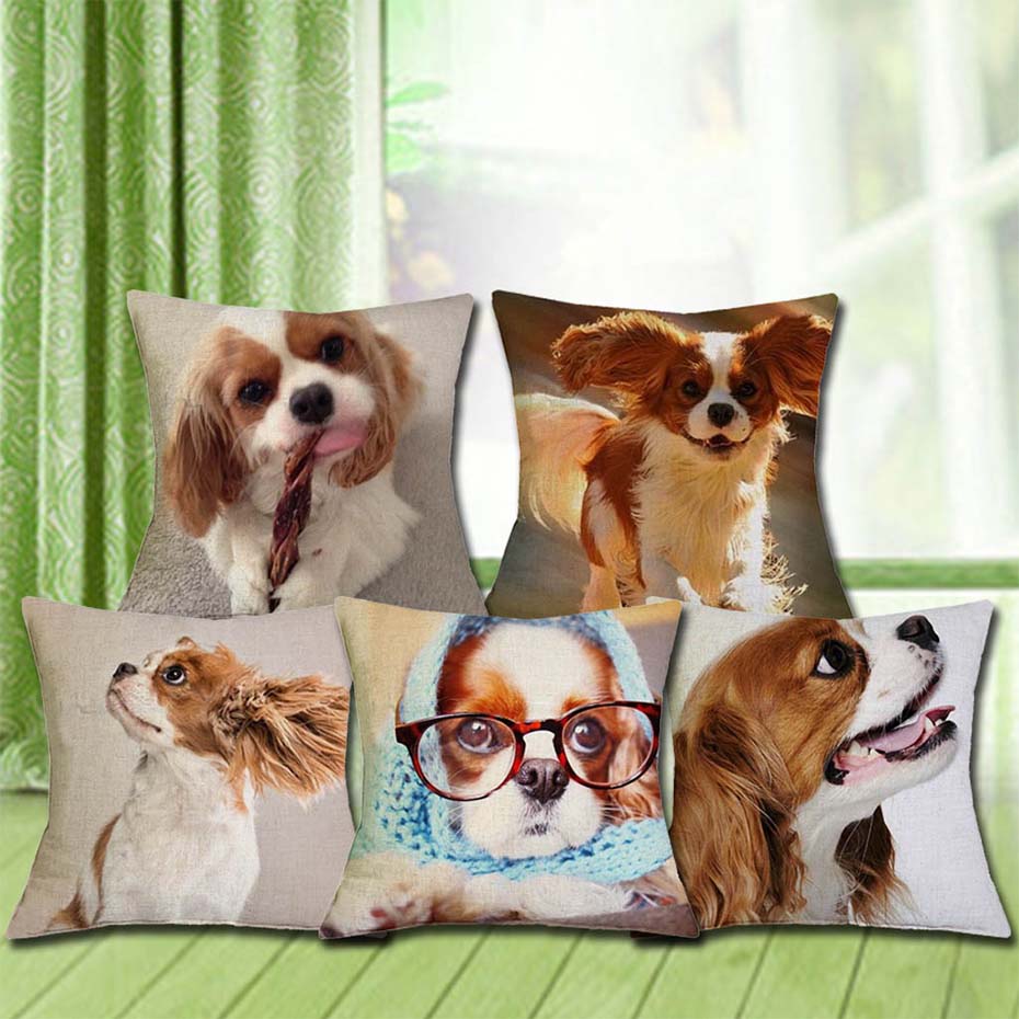 Cavalier King Charles Spaniel 45X45Cm Pillowcase Bedroom Sofa Home Decor