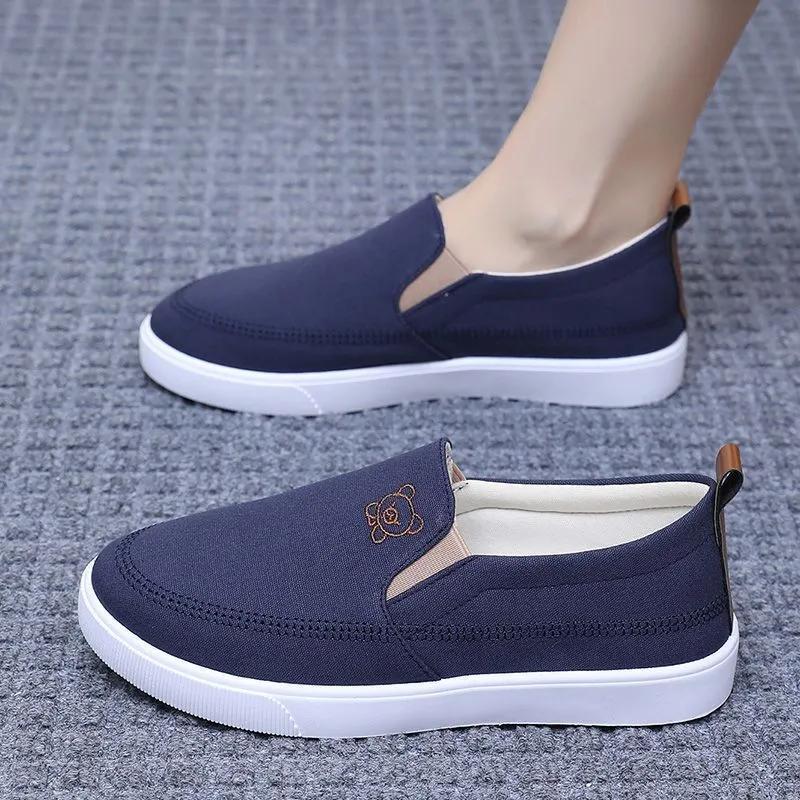 zapatos de mujer women fashion sweet anti skid canvas shoes lady classic blue comfort spring & summer loafers & shoes ab553