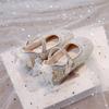 Girls' Rhinestone Sequin Crystal Princess Shoes2026Spring and Autumn Soft Sole Non-Slip Bowknot Solid Color Children's Performance Shoes