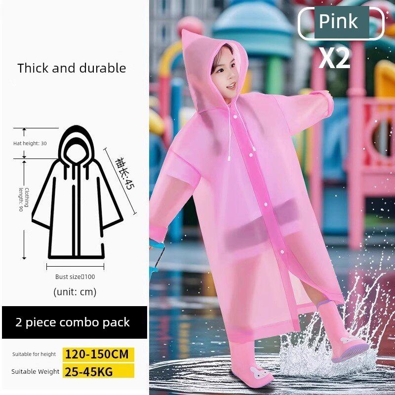 2026 New Model Children's Disposable Raincoat, Can Be Worn over a Backpack, for Boys and Girls Going to School, Rainproof, Thickened, Portable