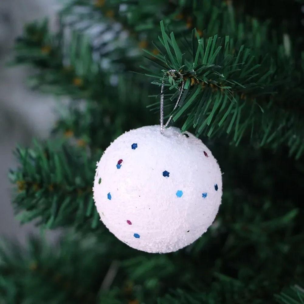 6Pcs White Foam Christmas Balls Wedding Holiday Supplies Portable Home Decorations