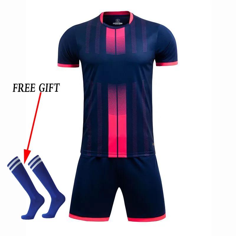 Boys Football Jersey Tracksuit Child Soccer Sports Uniforms Kids Play Ball Sportswear Kits Vest Children's Football Suit Socks 1
