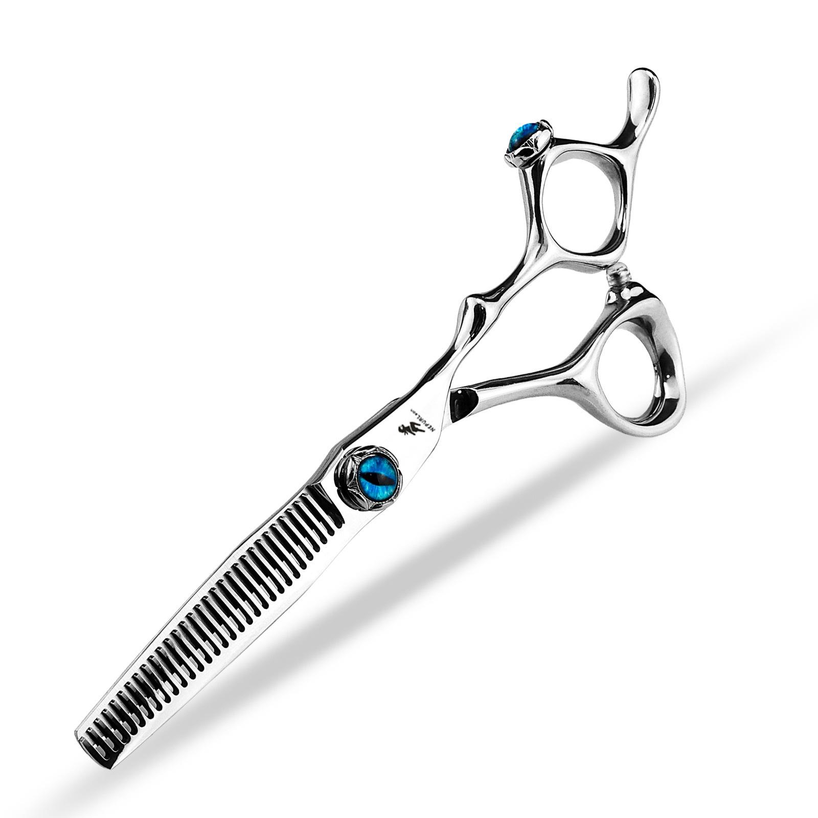 Silver 6.0  Naipusen Devil s Eye Thinning Hairdressing Scissors